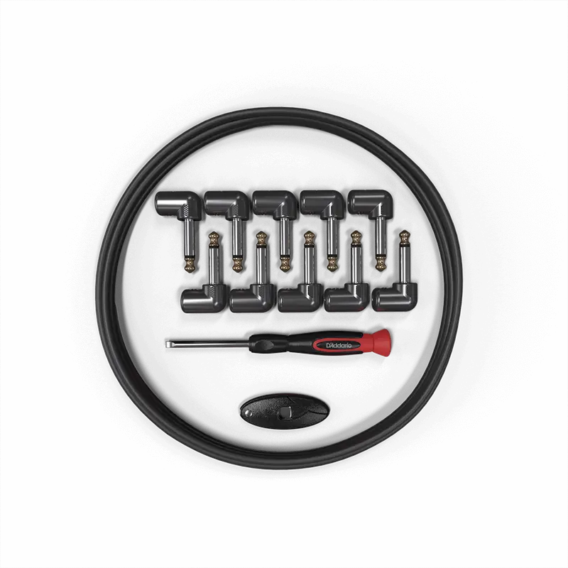 10-Foot DIY Angled Solderless Instrument Cable Kit with Mini Plugs