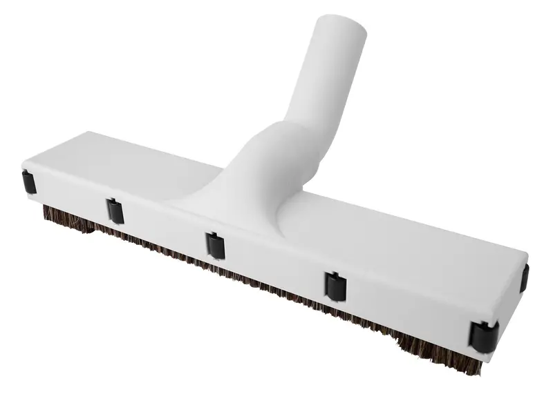 12-Inch Floor Brush with Side Guard Wheels – 1.25″ Diameter – Universal Fit – Gray