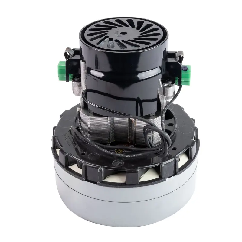 120V Bypass Vacuum Motor – 5.7 in Diameter, Dual-Stage Impeller, Epoxy-Coated, 918W Input, 255W Air Power, 84.9 in Water Lift, 97 CFM – Lamb/Ametek Model 116757-13
