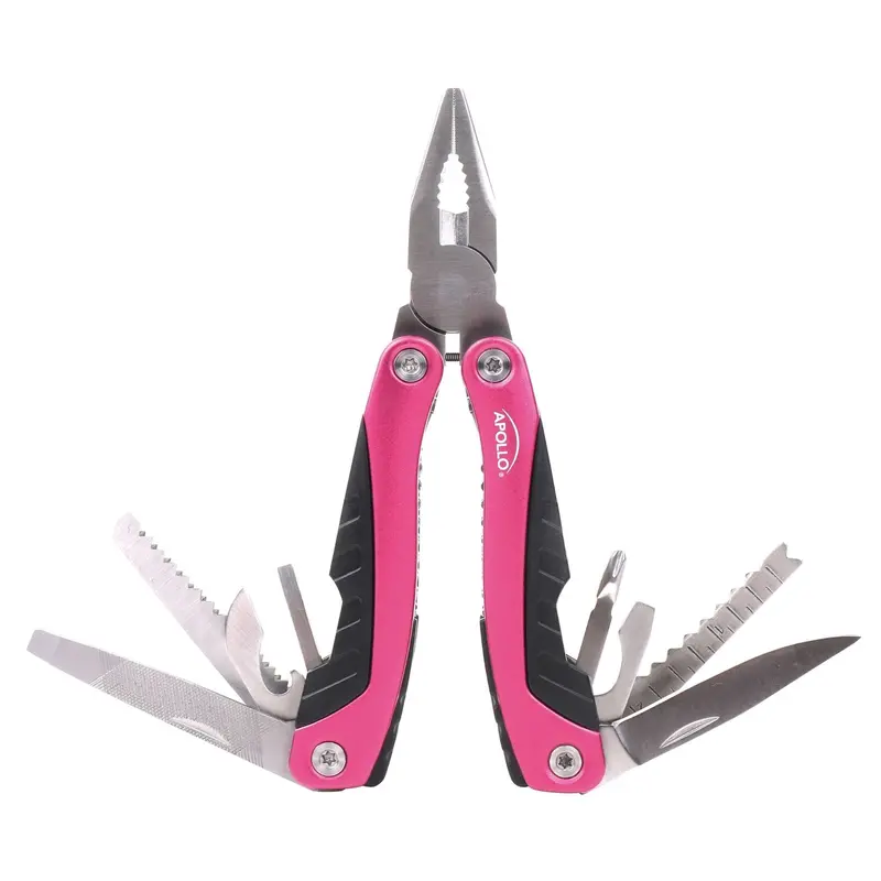 14-in-1 Compact Pink Multitool Pliers for Outdoor Adventures, Camping & Fishing – DT5015P