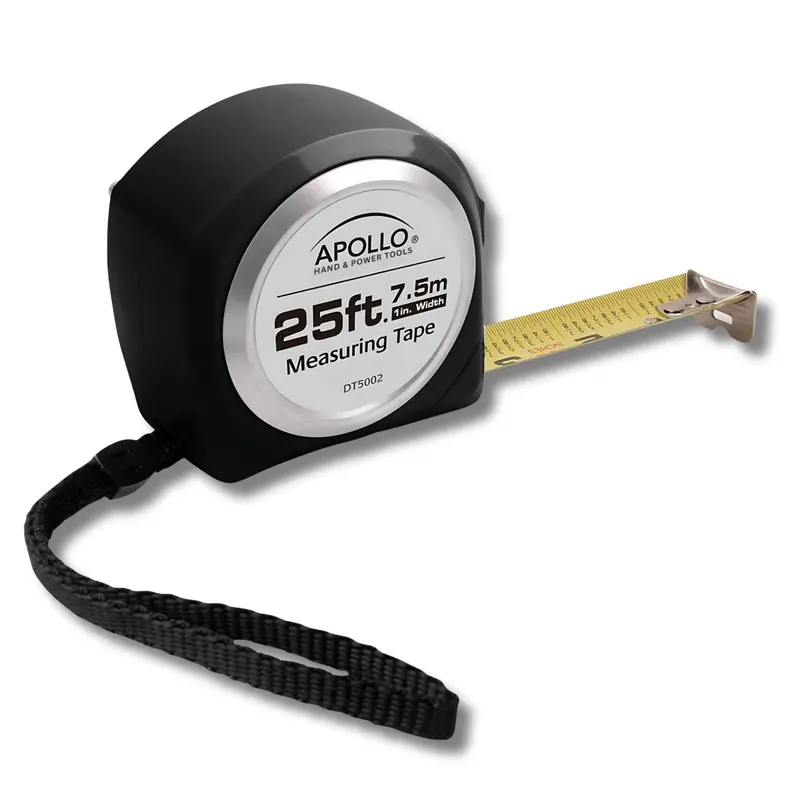 25-Foot Heavy-Duty Black Tape Measure with Locking Mechanism – DT5002