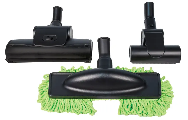 3-Piece Hard Floor Brush Set: Two Air Turbine Brushes + Microfiber Mop Brush – Black