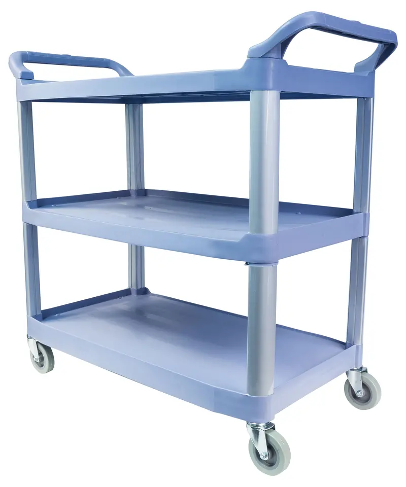 3-Tier Service Cart with Four Swiveling Casters, Blue