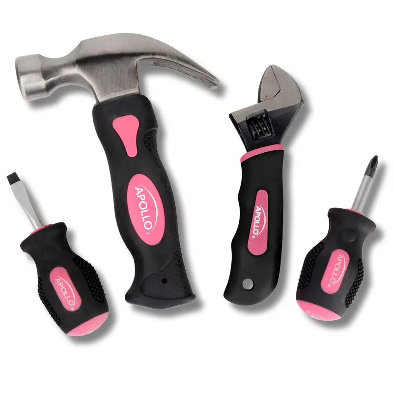 4-Piece Pink Stubby Wrench Set for Tight-Space Repairs – DT0240P