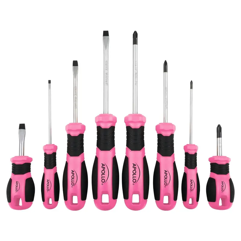 8-Piece Ergonomic Pink Screwdriver Set for Precision DIY Tasks – DT5018P
