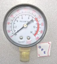 AOPE-21012 Bottom-Mount Air Pressure Gauge — 1/4″ NPT, 0–200 PSI (FM536/WH3)