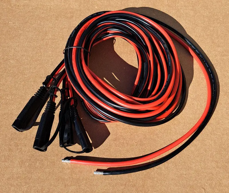 AOPE-22018 Solar Panel Wire Harness: 4× SAE to Bare Ends