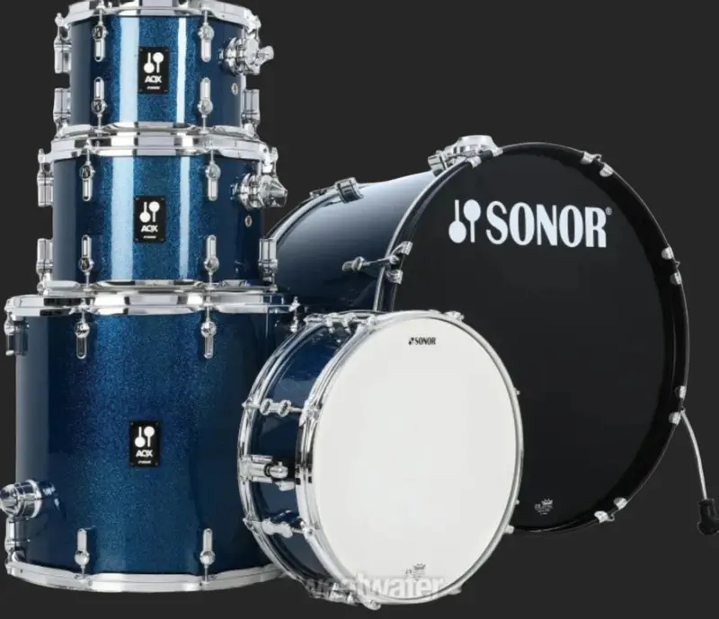 AQX Stage 5-Piece Drum Kit with Hardware Pack – Blue Ocean Sparkle Finish