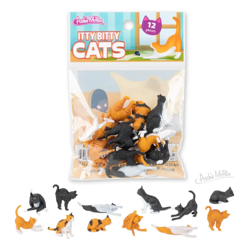 Assorted Kitten Figurines – Pack of 12