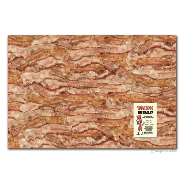 Bacon-Printed Gift Wrap Paper Roll