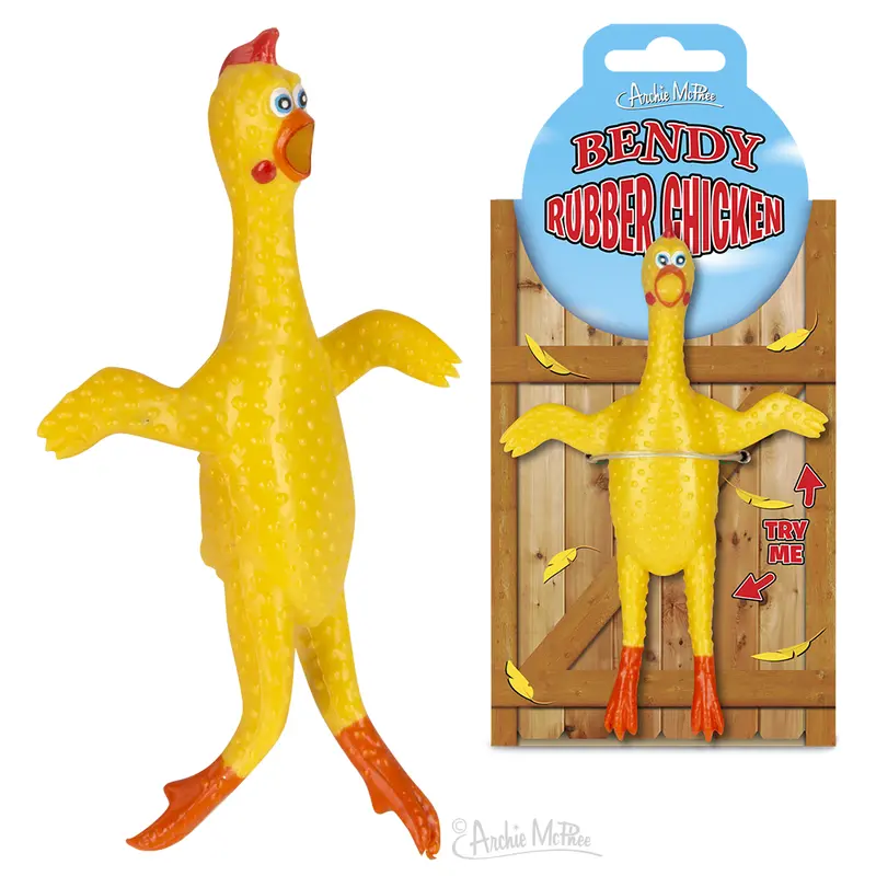 Bendy Rubber Chicken – Flexible Novelty Toy