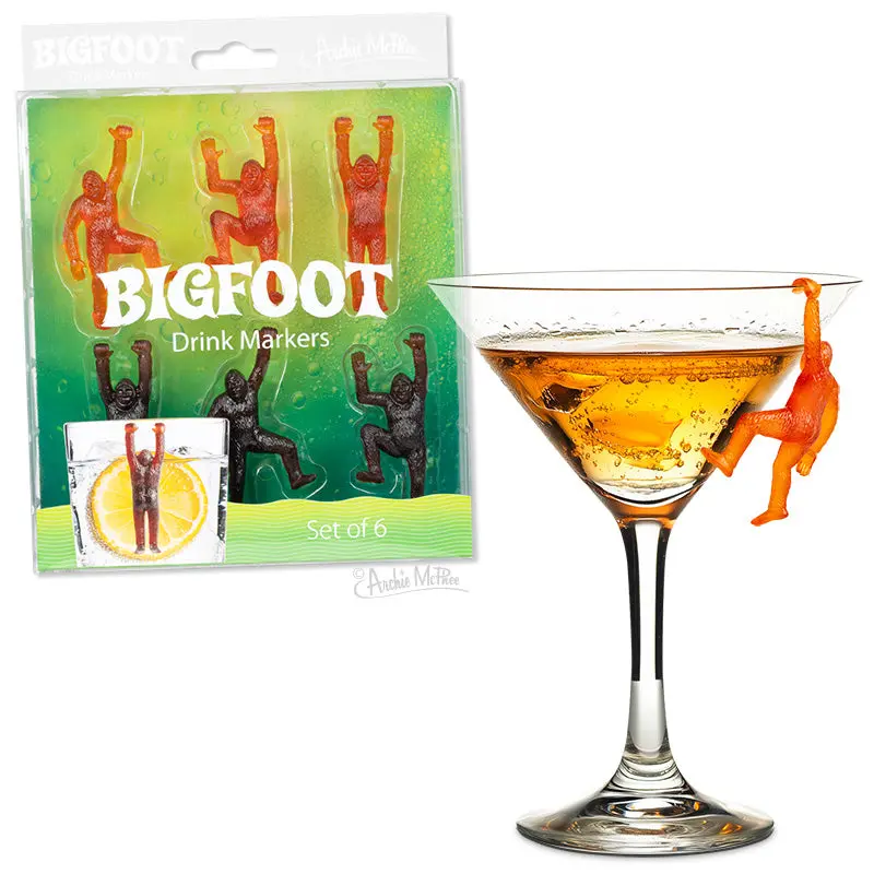 Bigfoot-Shaped Drink Identification Markers