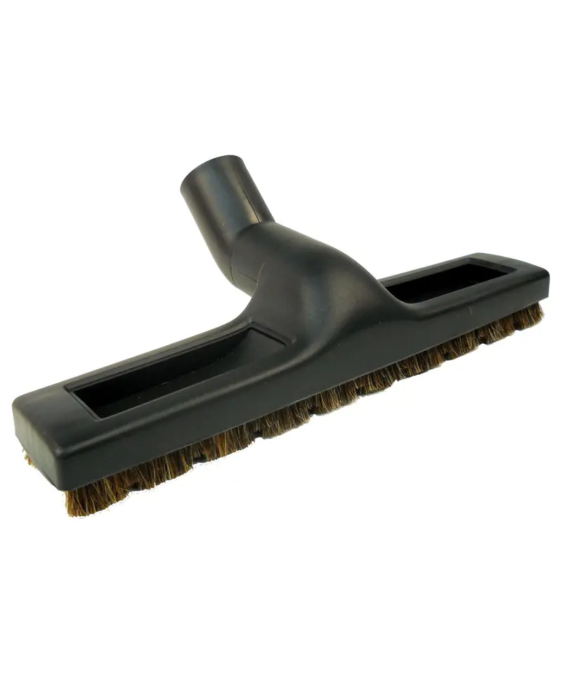 Black Horsehair Floor Brush with Wheels – 12-Inch (30.4 cm), 1.25-Inch (32 mm) Shaft