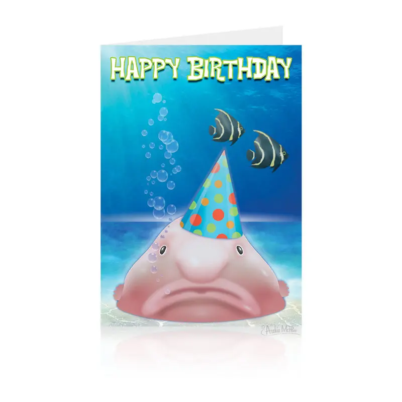 Blobfish Birthday Card – Humorous ‘Happy Birthday’ Design