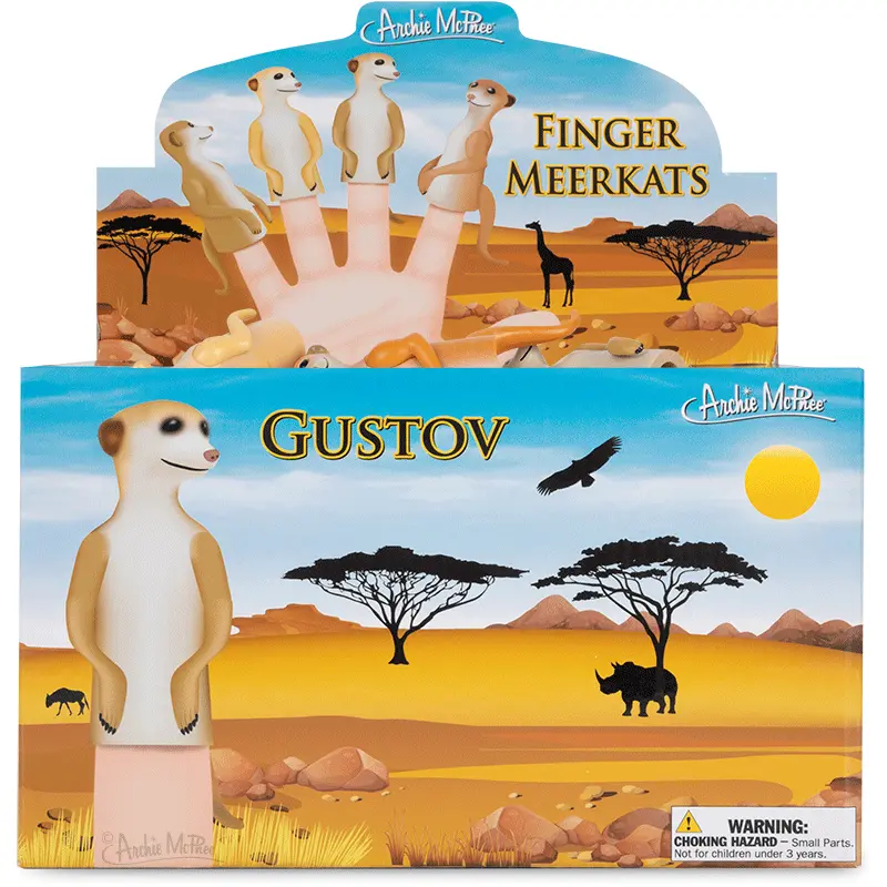 Bulk Box of Meerkat Finger Puppets – 12-Piece Animal Play Set