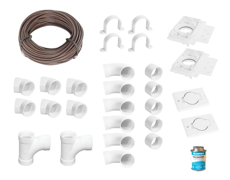 Central Vacuum Installation Kit – 2 Wall Inlets with Accessories