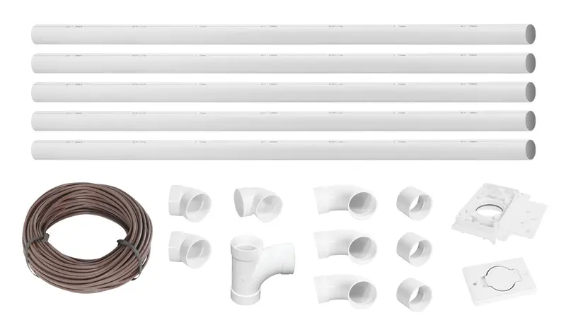 Central Vacuum Installation Kit – Single Inlet, 25-Foot (7.6 m) Hose & Accessories