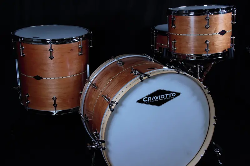 Cherry-Finished 4-Piece Drum Shell Pack with Maple Inlays