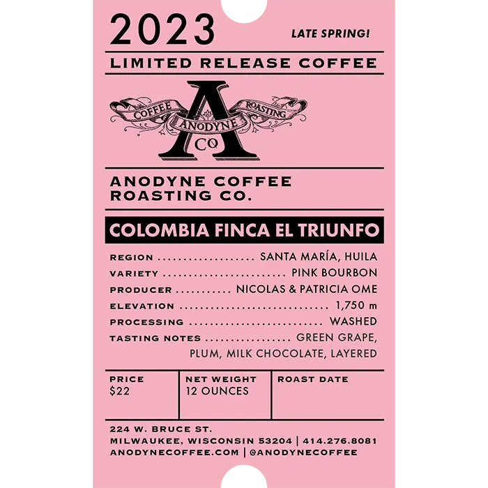 Colombia Finca El Triunfo Microlot Coffee