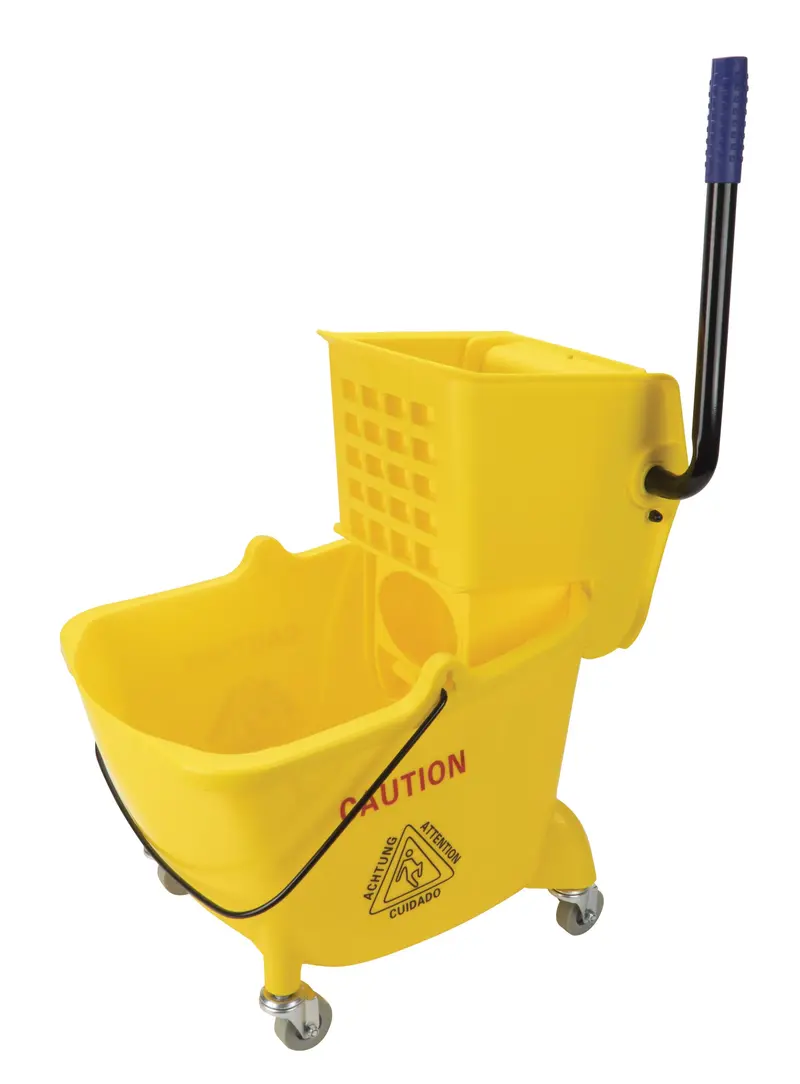 Compact Side-Press Mop Bucket & Wringer – 26-Liter (6-Gallon), Yellow