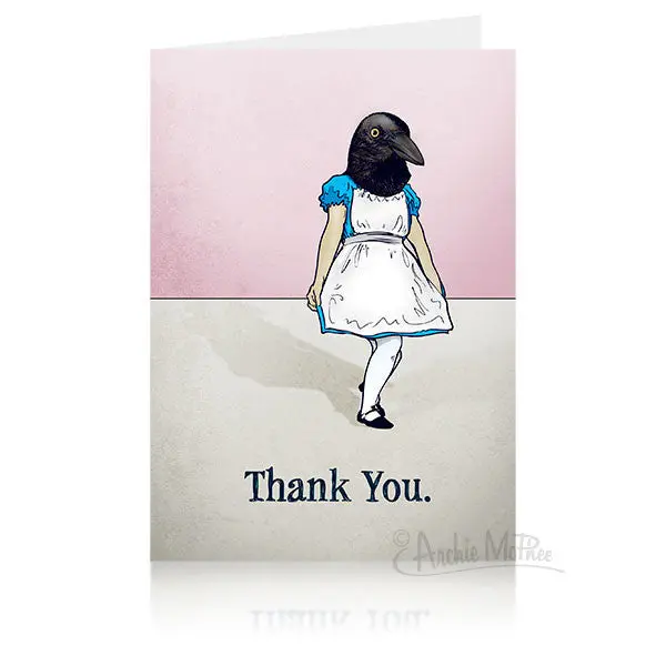 Crow-Themed Thank You Card – Witty Avian Appreciation Design