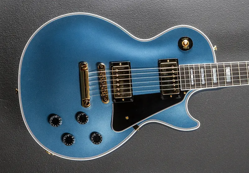 Custom-Built Les Paul Style Guitar – Pelham Blue Body with Ebony Fingerboard