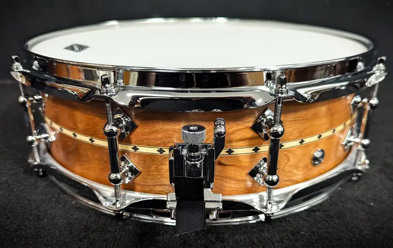 Custom Shop Piccolo Snare Drum with Cherry Finish and Maple Inlay