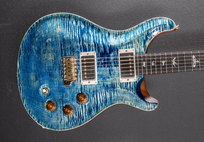 DGT David Grissom Tremolo Pedal – Faded Blue Jean Finish with Bird Inlay