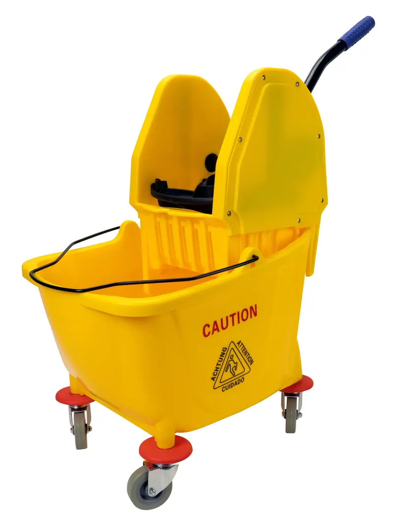 Down-Press Mop Bucket & Wringer System – 32-Liter (8-Gallon), Yellow