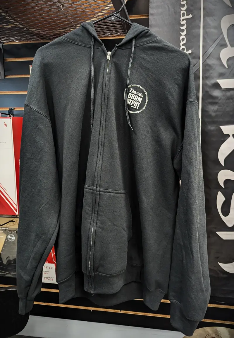 Drum Depot Zip-Up Hoodie in Matte Black