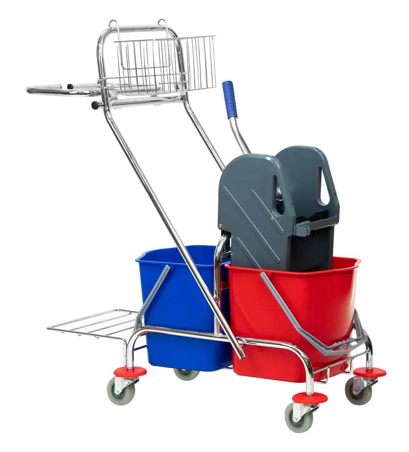 Dual-Bucket Cleaning System with Steel Cart – 34-Liter Capacity
