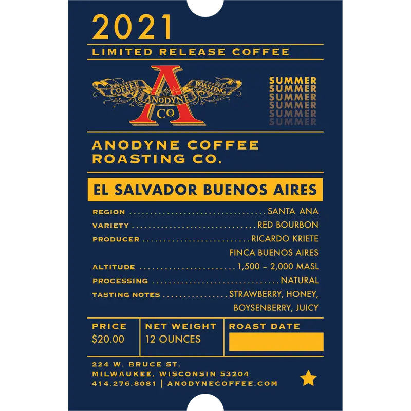 El Salvador Finca Buenos Aires Washed Coffee
