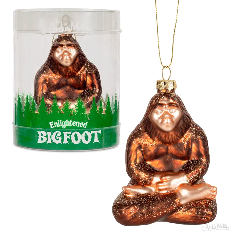 Enlightened Bigfoot Christmas Ornament – Wooden Spirit Animal Decoration