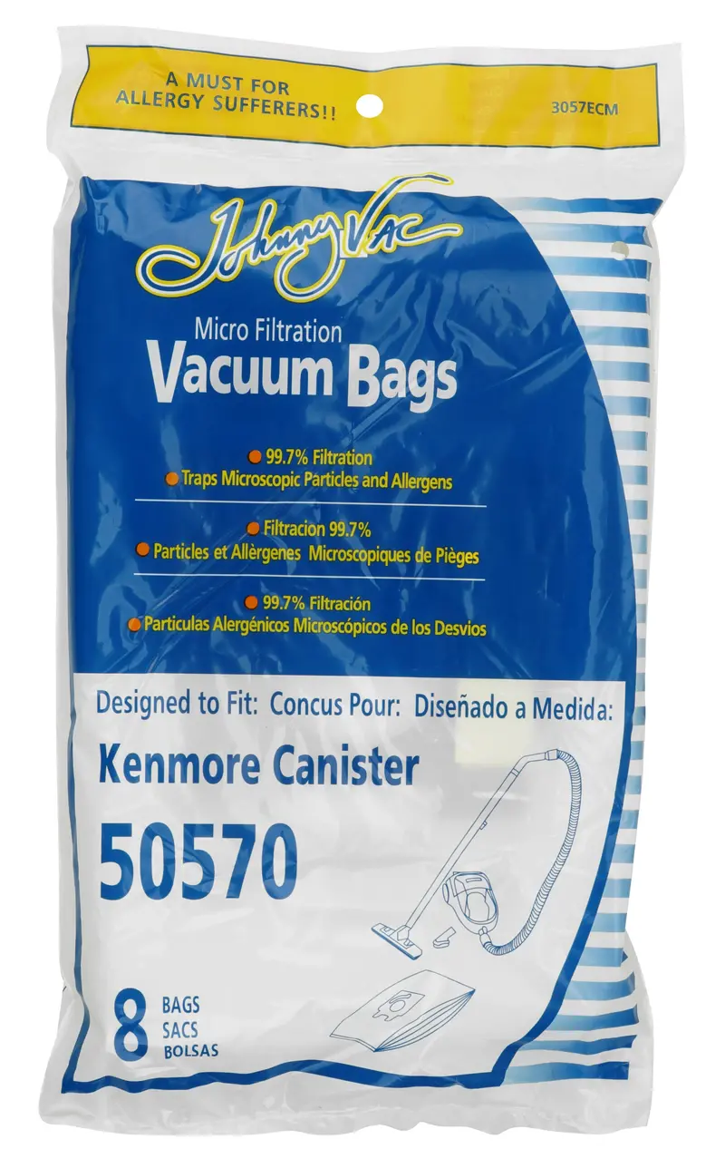 Envirocare 202 Microfilter Bags for Kenmore Canister Vacuum Model I 50570 (8-Pack)