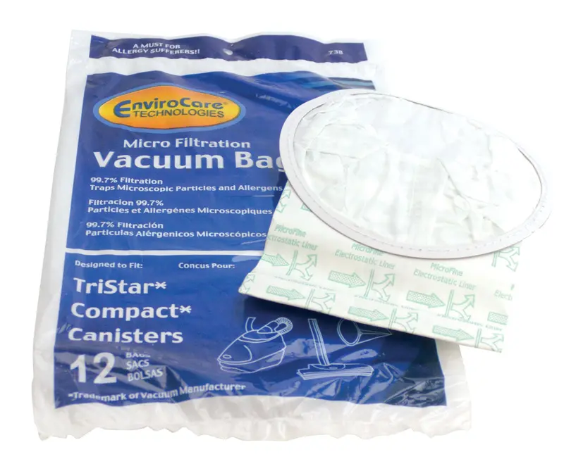 Envirocare 738 Microfilter Bags for Compact & Tristar Canister Vacuums (12-Pack)