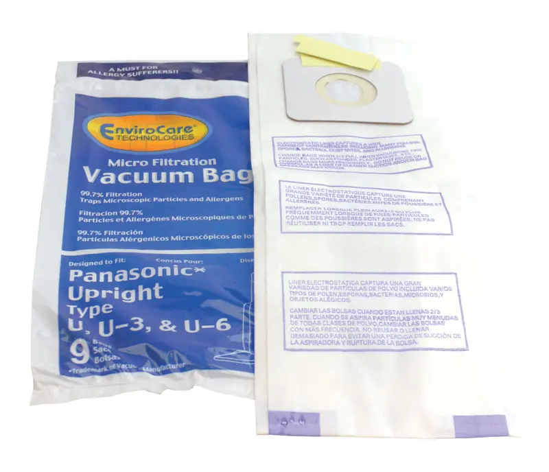 Envirocare 816-9 HEPA Microfilter Vacuum Bags for Panasonic U-Series – 9-Pack