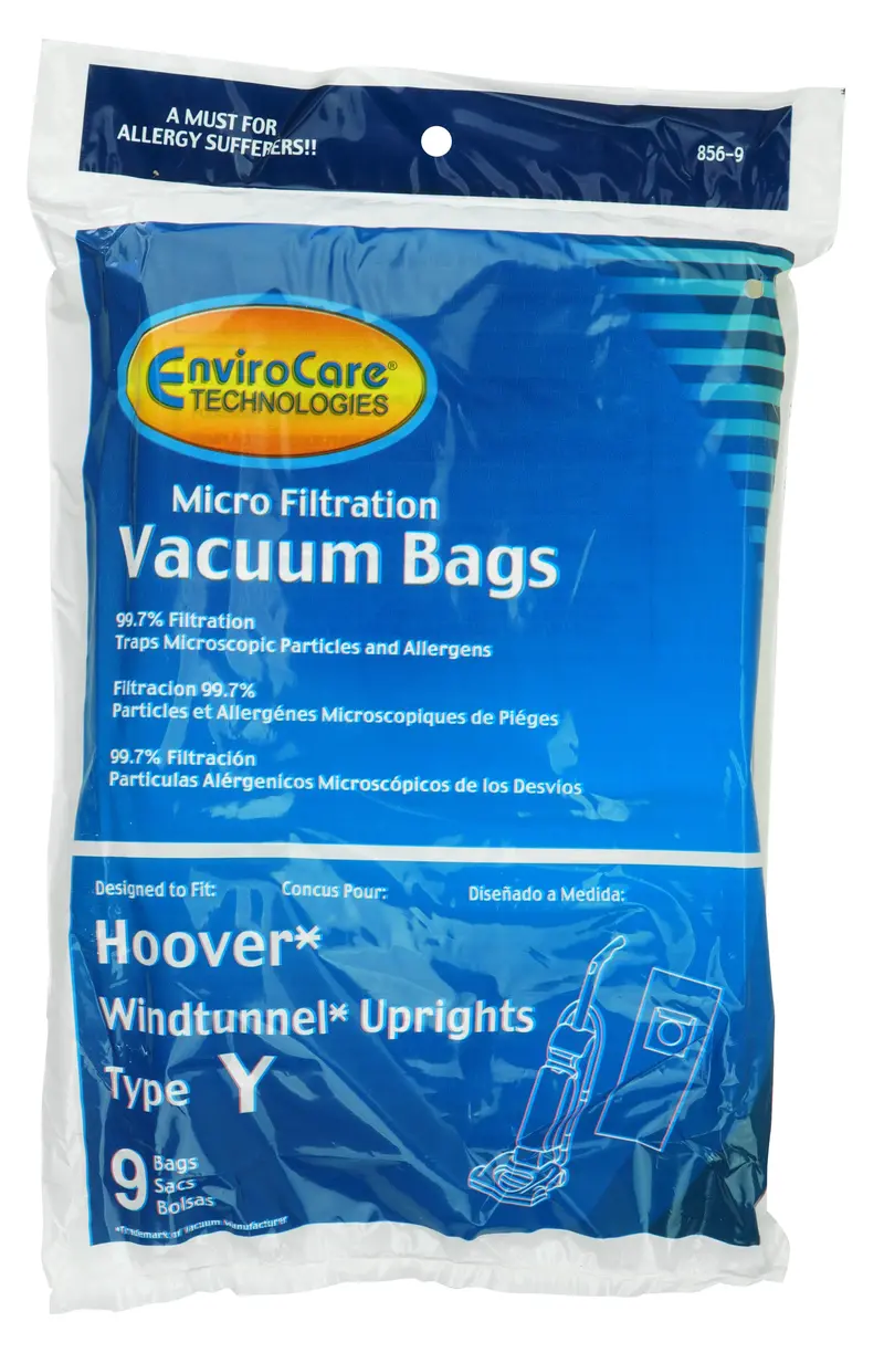 Envirocare 856-9 HEPA Microfilter Bags for Hoover WindTunnel Upright Vacuums – 9-Pack