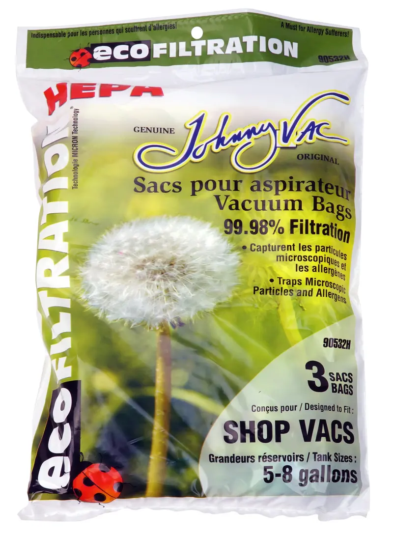 Envirocare 90532H HEPA Microfilter Bags for Shop-Vac Wet/Dry Vacuums (5–8 Gallon Tanks) – 3-Pack