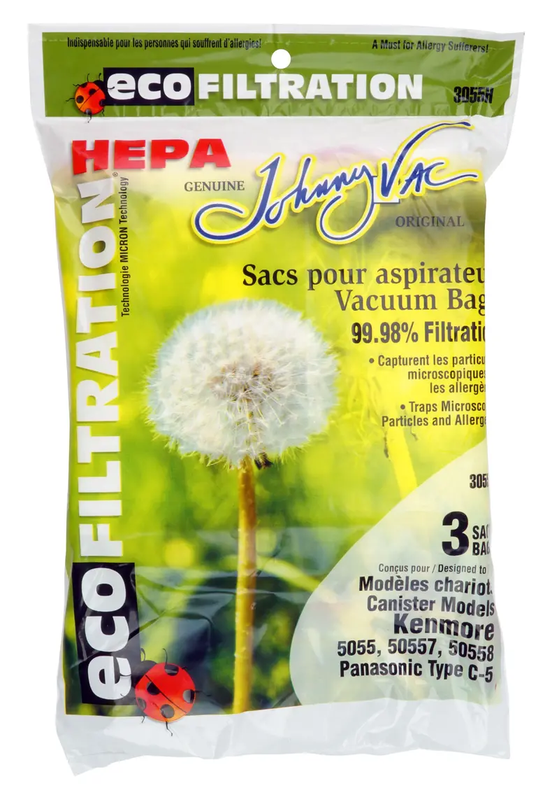 Envirocare A137JV HEPA Microfilter Bags for Kenmore 5055/50557/50558 & Panasonic C-5 Vacuums – Pack of 3