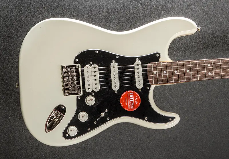 Fender Classic Vibe 1970s Stratocaster HT HSS Electric Guitar in Olympic White with Indian Laurel Fingerboard
