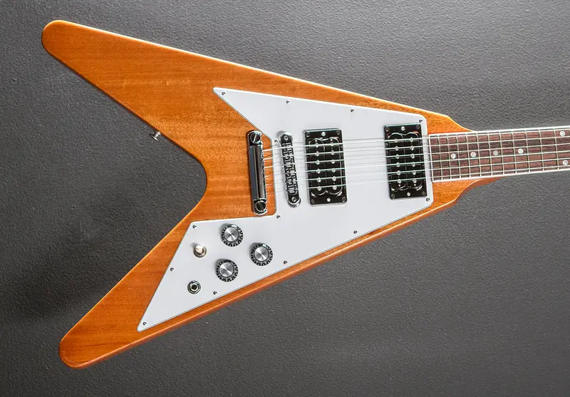 Gibson 70s Flying V Electric Guitar – Antique Natural