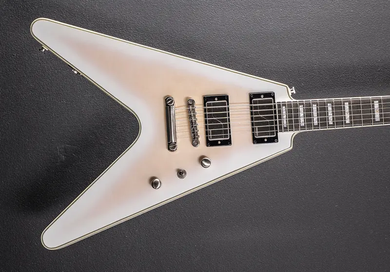 Gibson Flying V Prophecy Electric Guitar in Aged White Tiger Burst