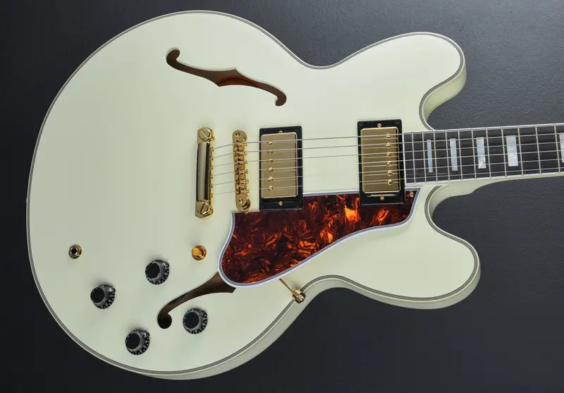 Gibson-Inspired ES-355 Semi-Hollowbody – Classic White Finish