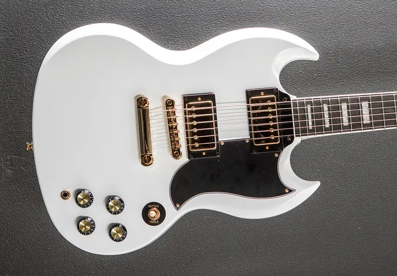 Gibson-Inspired SG Custom Electric Guitar – Alpine White Finish