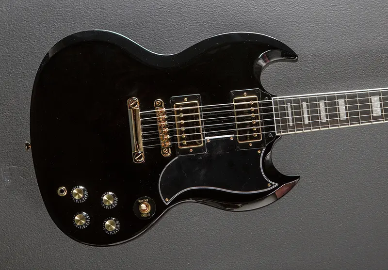Gibson-Inspired SG Custom Electric Guitar – Ebony Finish
