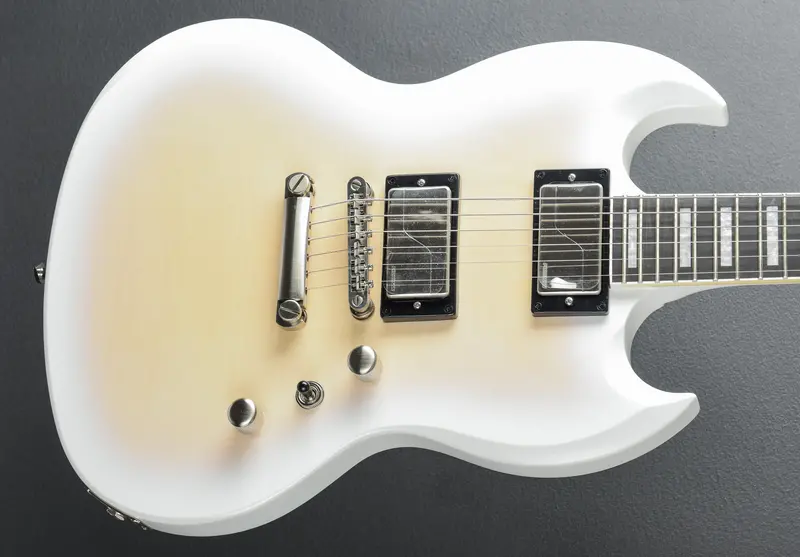 Gibson Prophecy SG – Aged White Tiger Burst