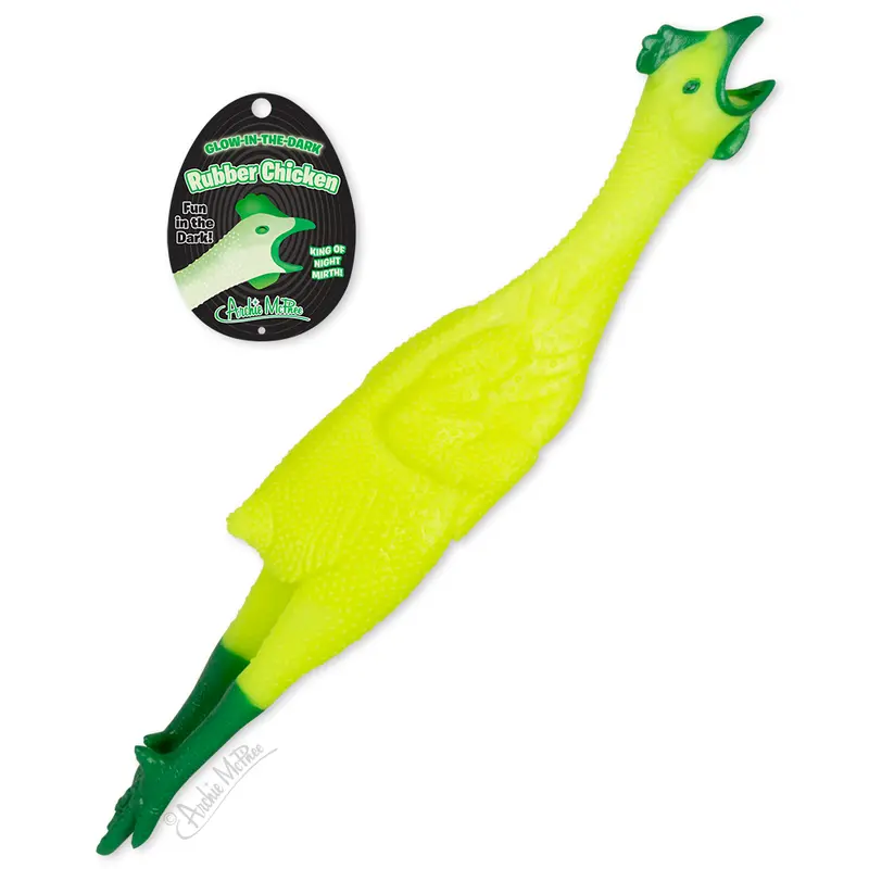 Glow-in-the-Dark Squeaky Rubber Chicken