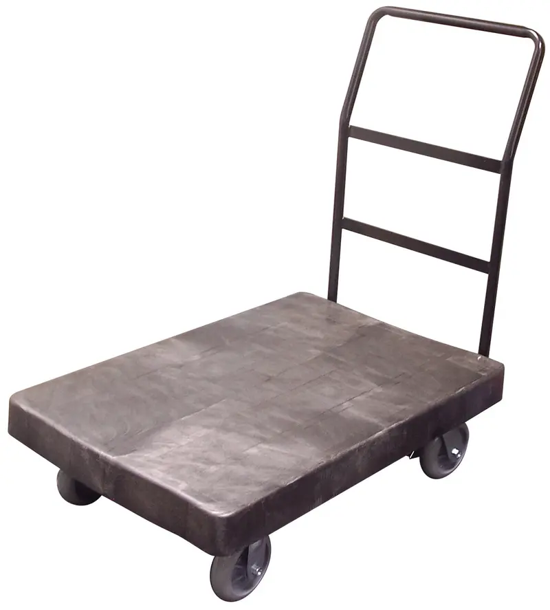 Heavy-Duty Platform Cart, 3′ x 2′ (0.9 m x 0.6 m), Metal Handle, Dark Gray