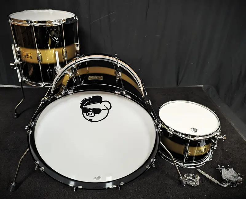 Hip Pig Black Gold Duco 3-Piece Drum Shell Pack