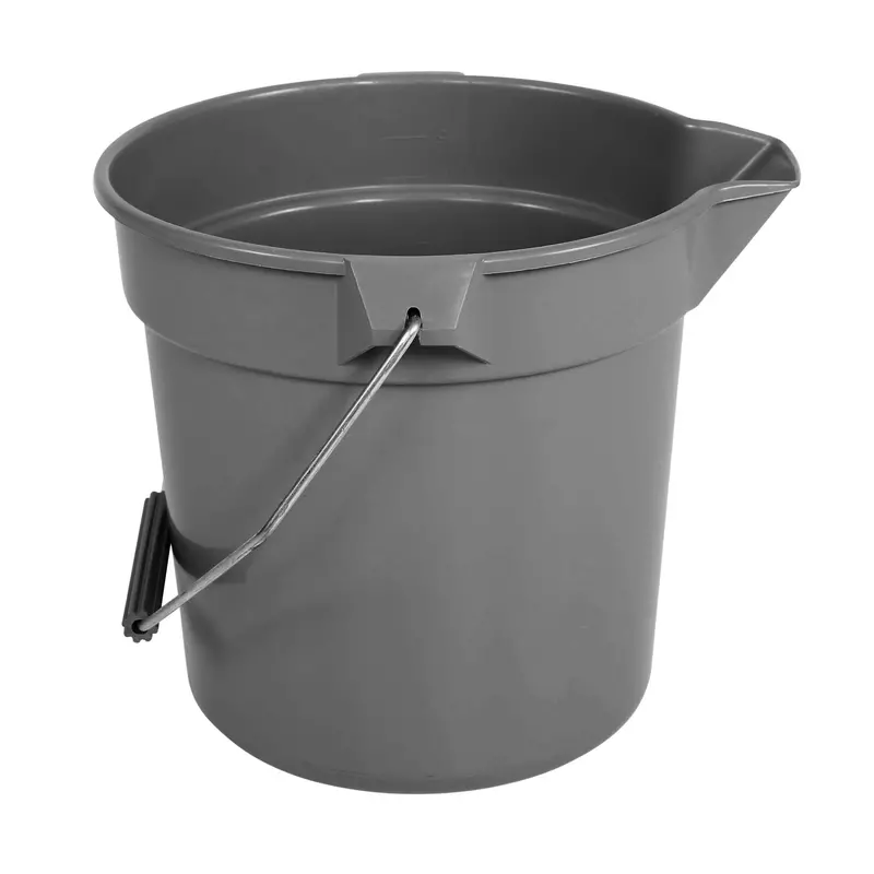 Lightweight Plastic Carry Bucket – 11-Liter (2.4-Gallon), Gray